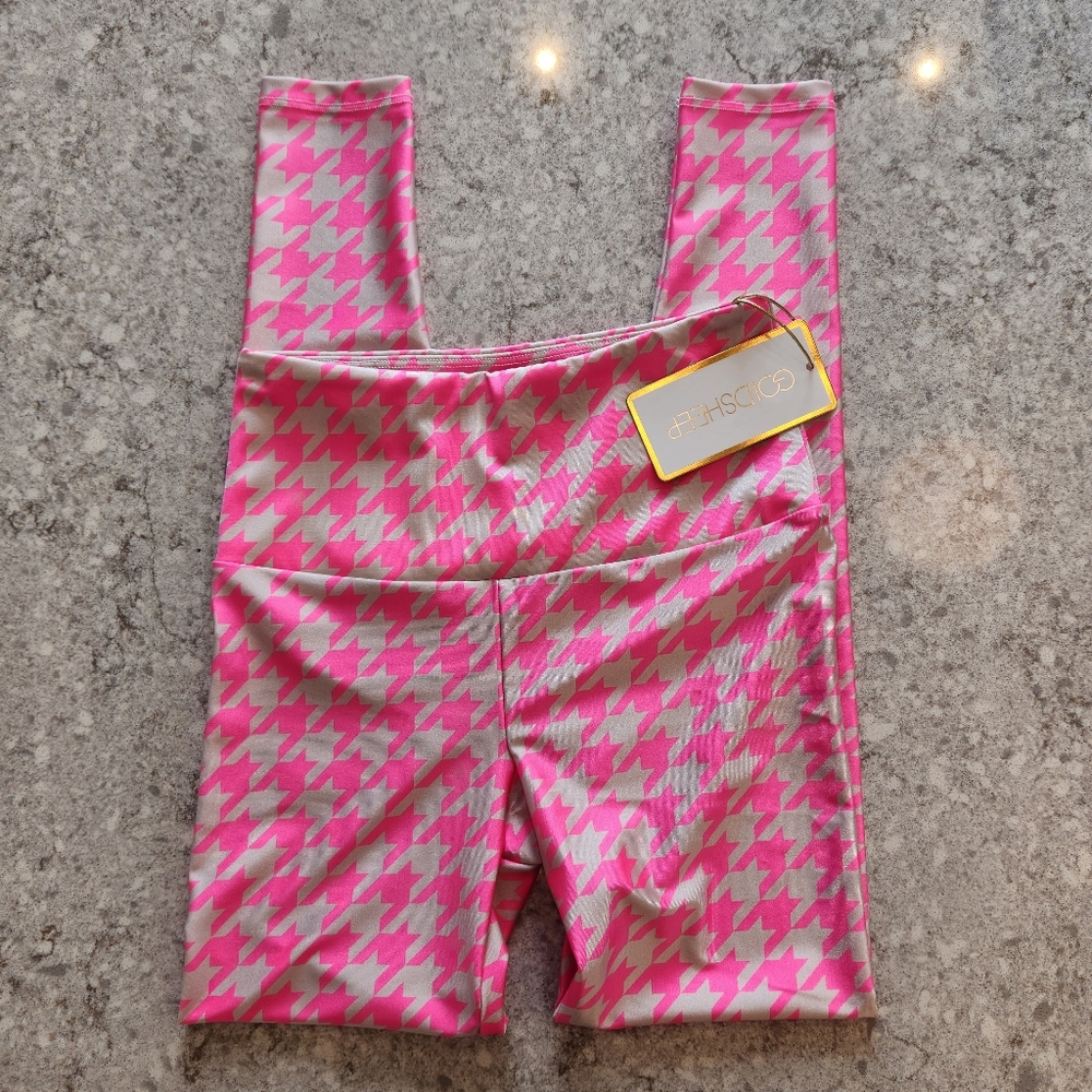 GOLDSHEEP LEGGINGS / NEON PINK HOUNDSTOOTH LEGGINGS ONLY